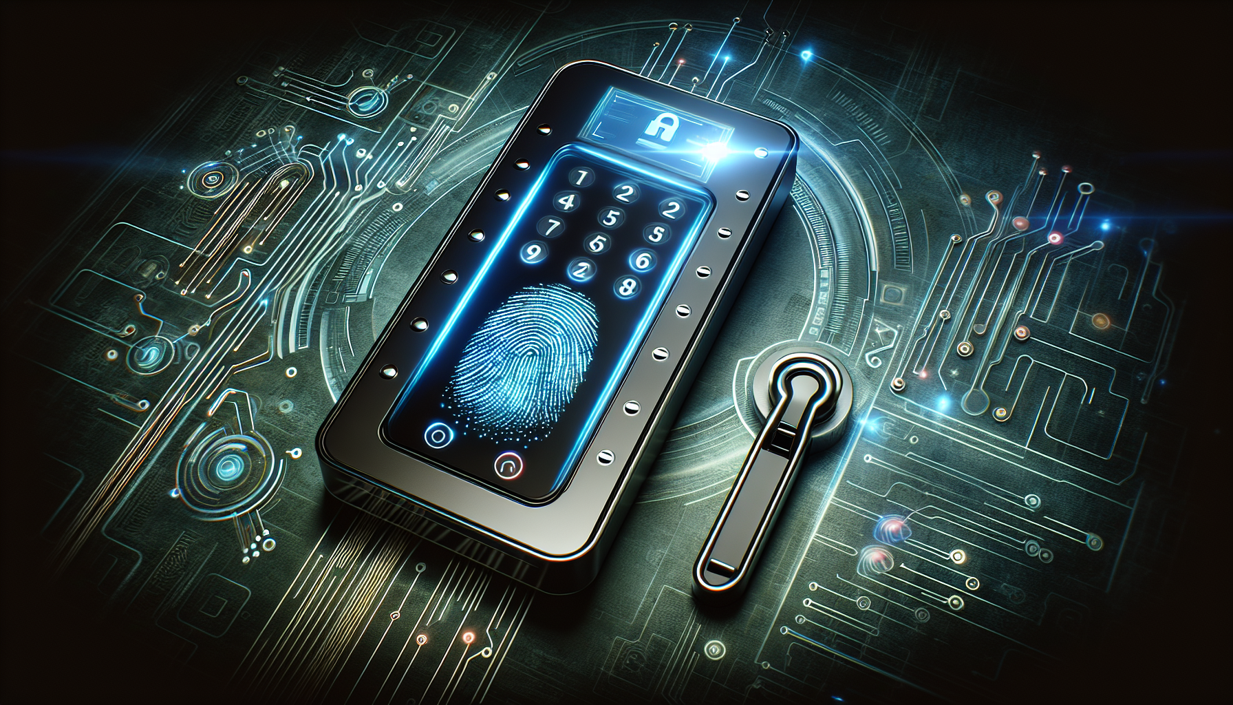 Illustration of advanced security technologies for keypad locks